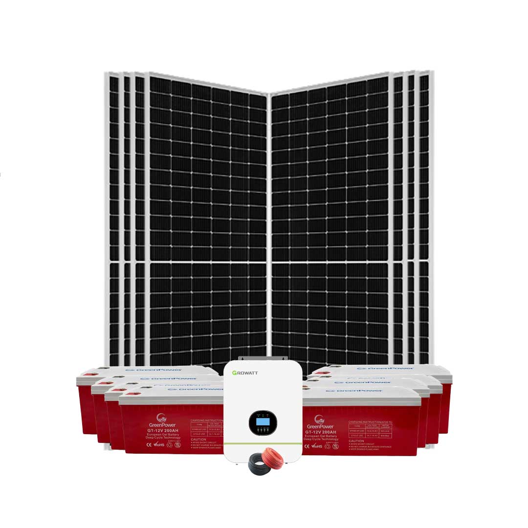 5kW Growatt GreenPower 200Ah GEL Solar Kit – 8×580W Panels