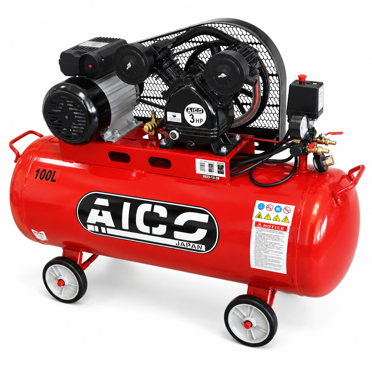 100 Litres AC3100S Aico Japan Belt Driven Compressor