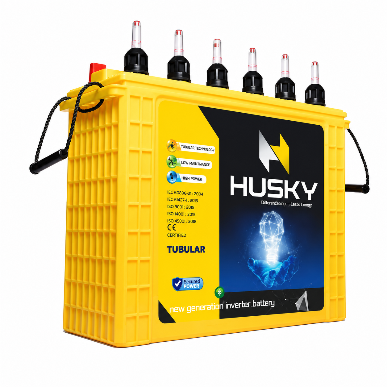 Husky Tall Tubular Battery with Acid