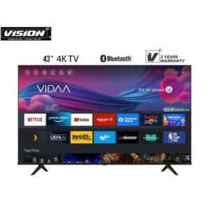 Vision Plus 43" Inches, UHD 4K FRAMELESS SMART TV + BLUETOOTH