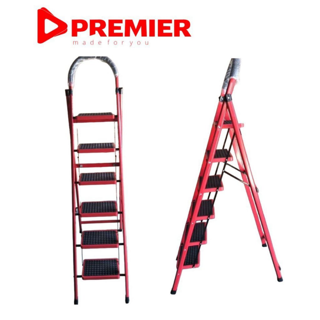 Premier 6-Step Steel Folding Lightweight Multipurpose Ladder - Image 2