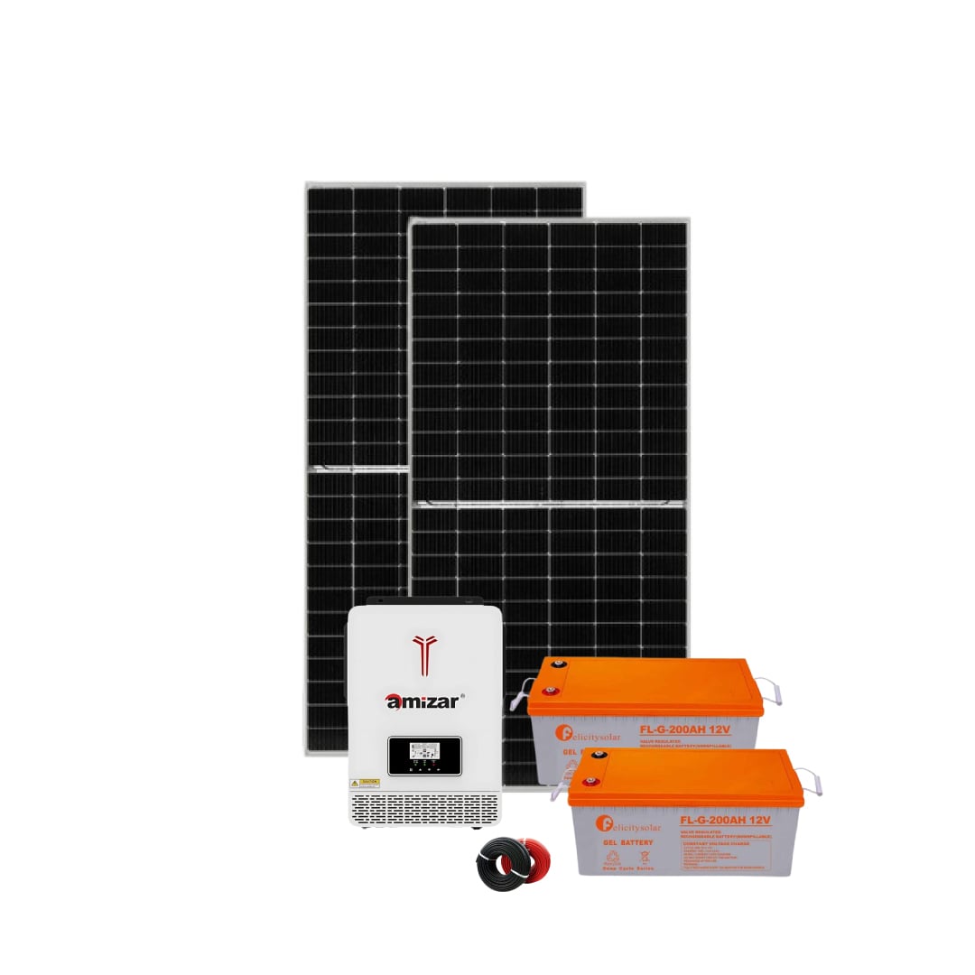 Amizar 1.5kW Solar Kit – Felicity Gel Battery Backup Solution