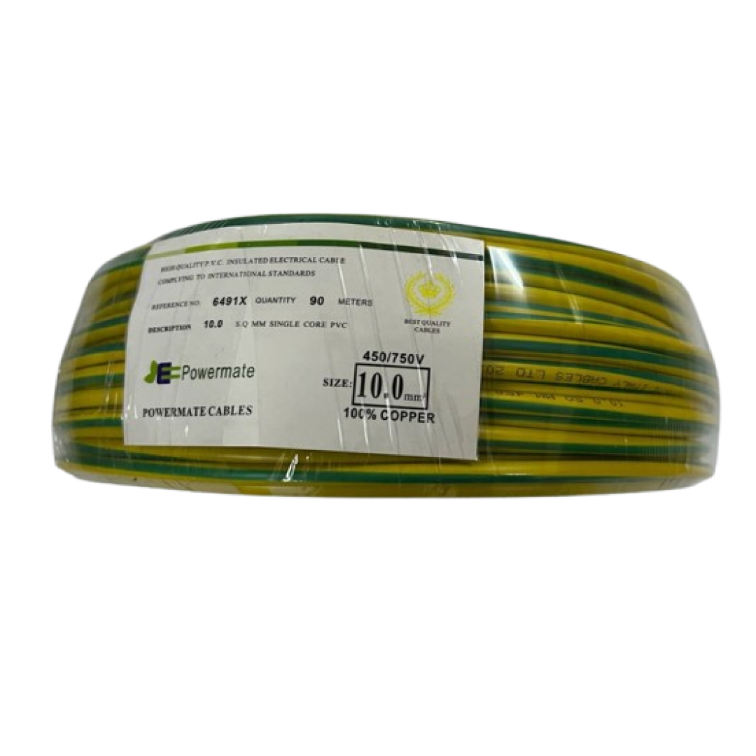 10.0mm Powermate Electric Cable Single Core 90m – Yellow/Green Color