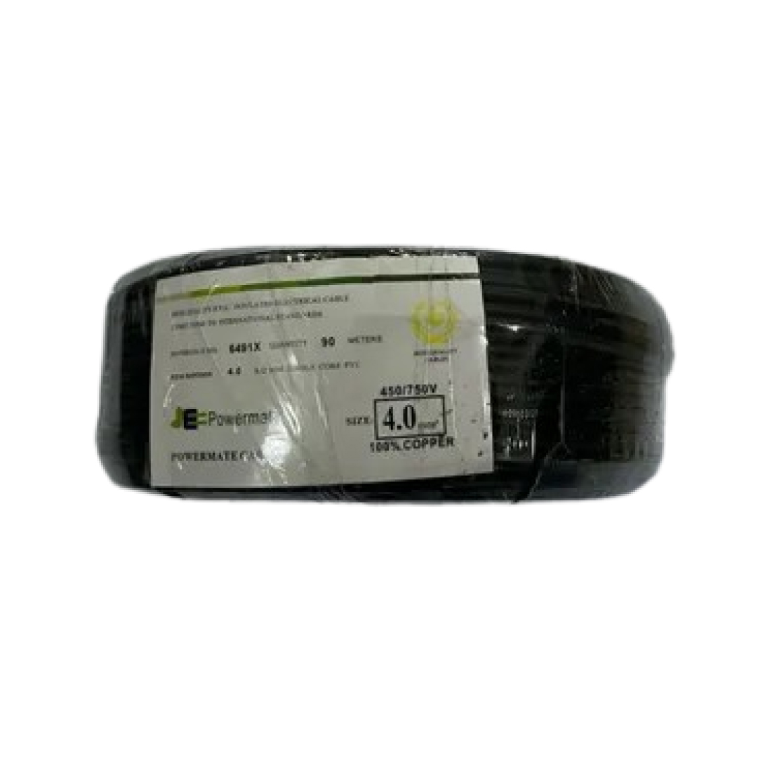 4.0mm Powermate Electric Cable Single Core 90m – Black Color