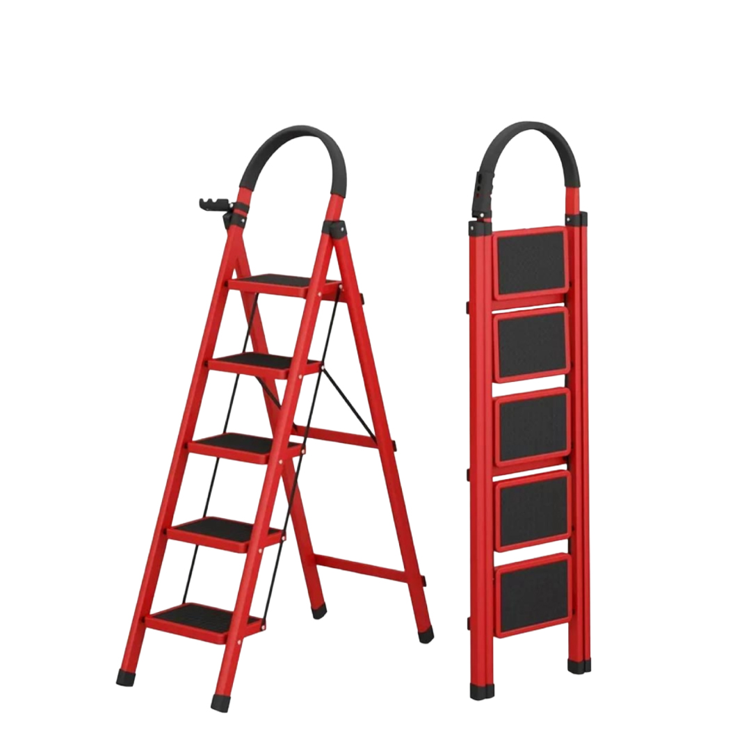 Premier 5-Step Steel Folding Lightweight Multipurpose Ladder