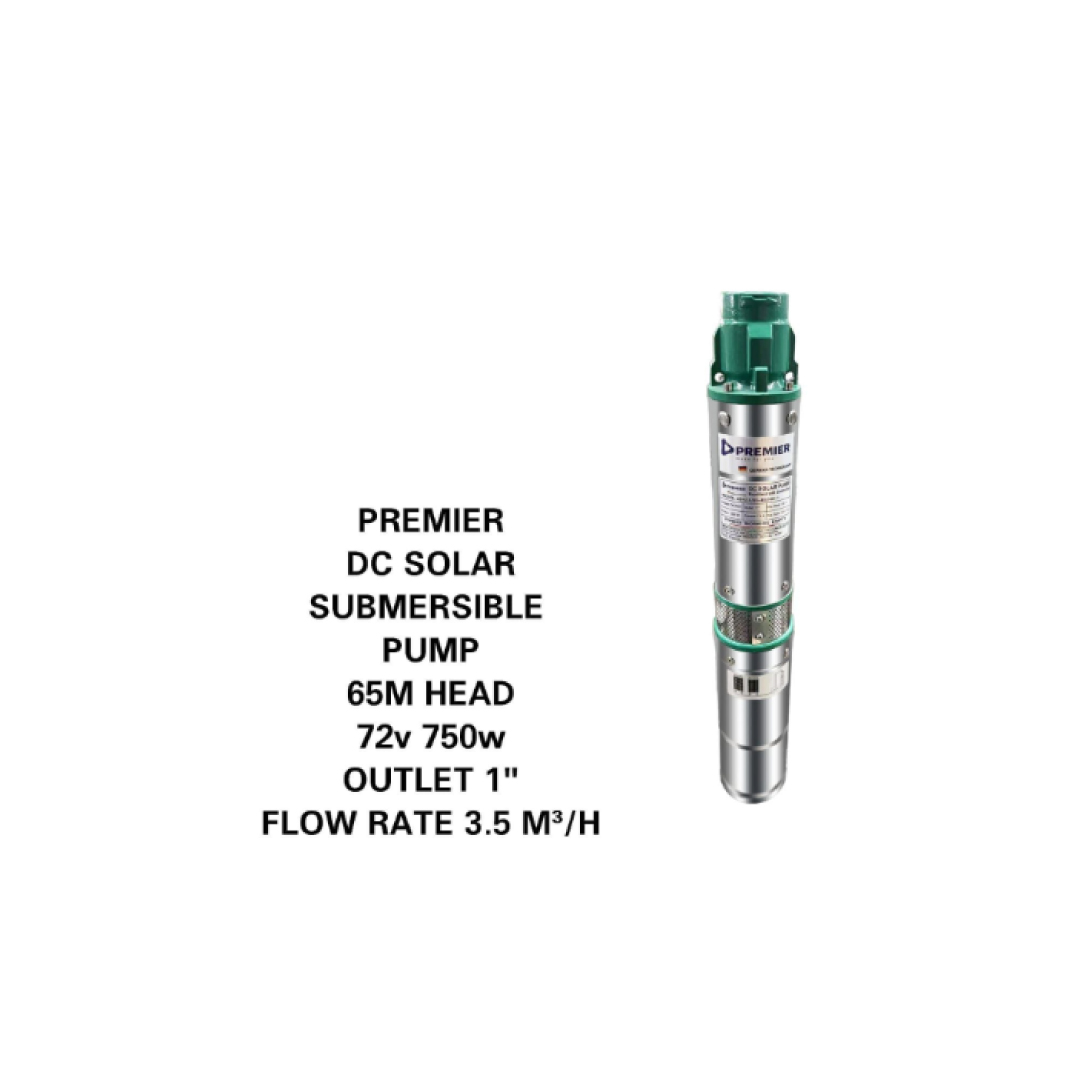 65M Premier 750W DC Solar Submersible Pump – 72V, 1" Outlet, 3.5m³/h Flow - Image 2