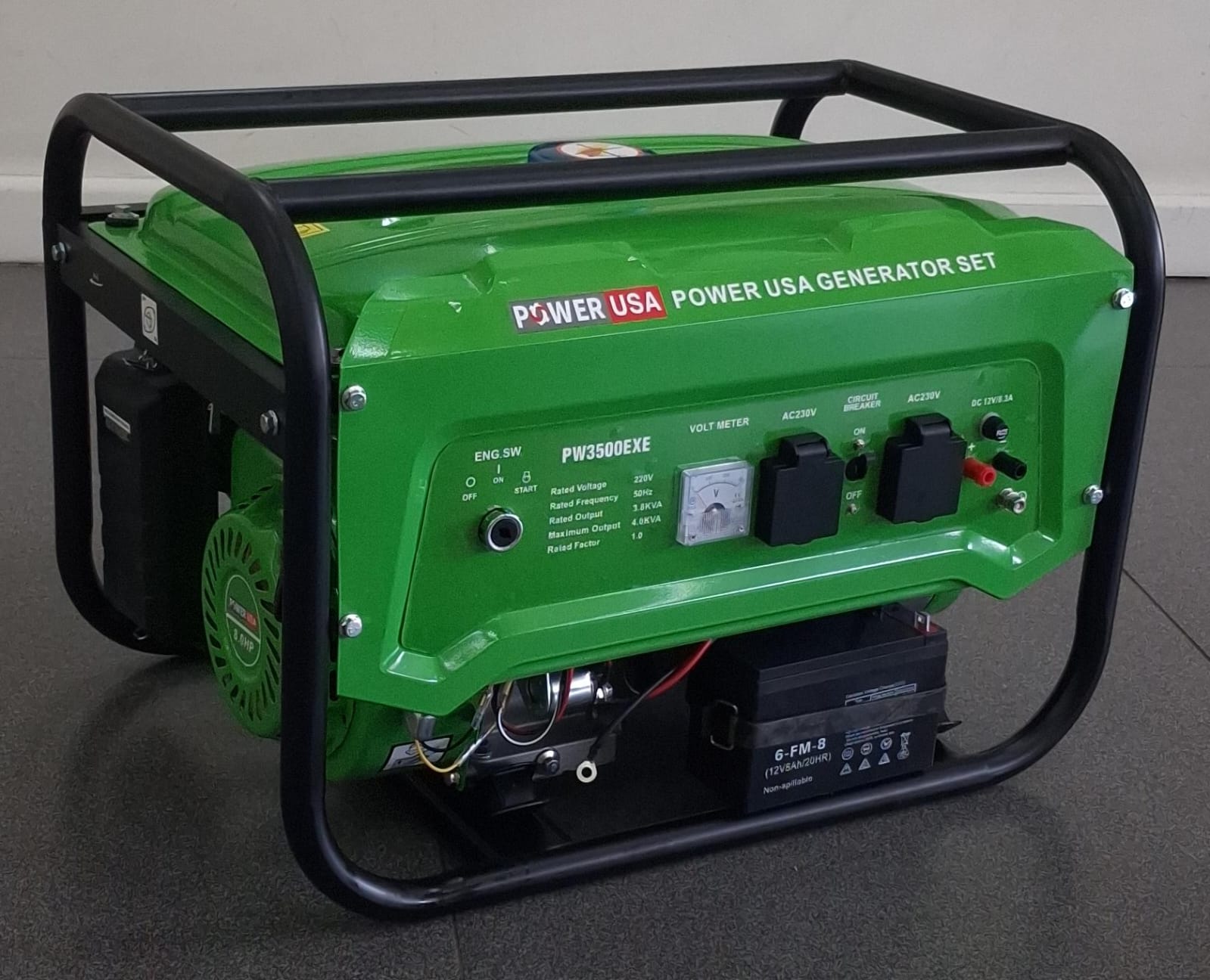 POWER USA PU4500EXE 5KVA Petrol Generator - Key Start, 4-Stroke Engine, Copper Alternator