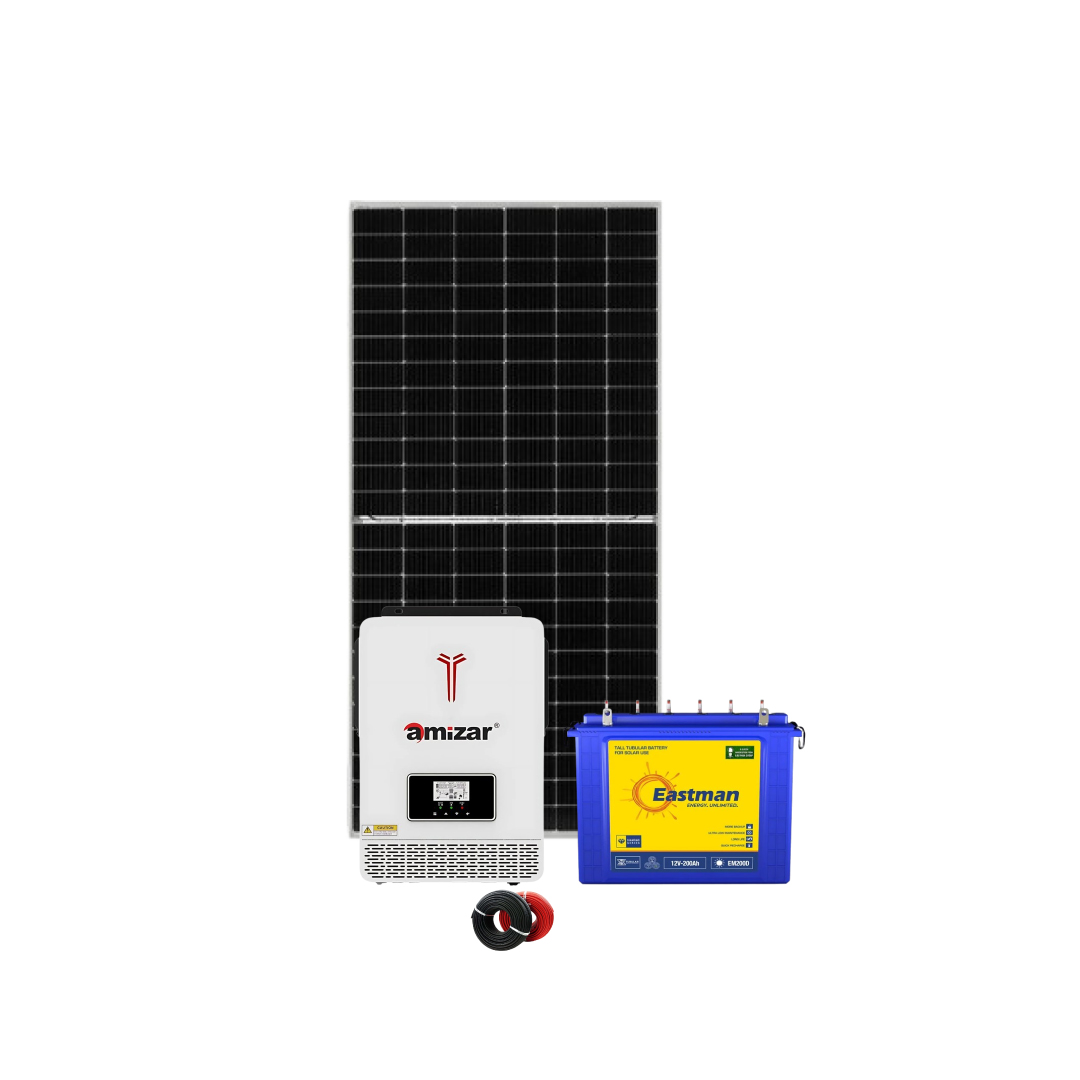 Amizar Hybrid 2kVA Solar Kit (475W Panel + 2 × 200Ah Eastman Tubular Batteries + Free 20m Cable)
