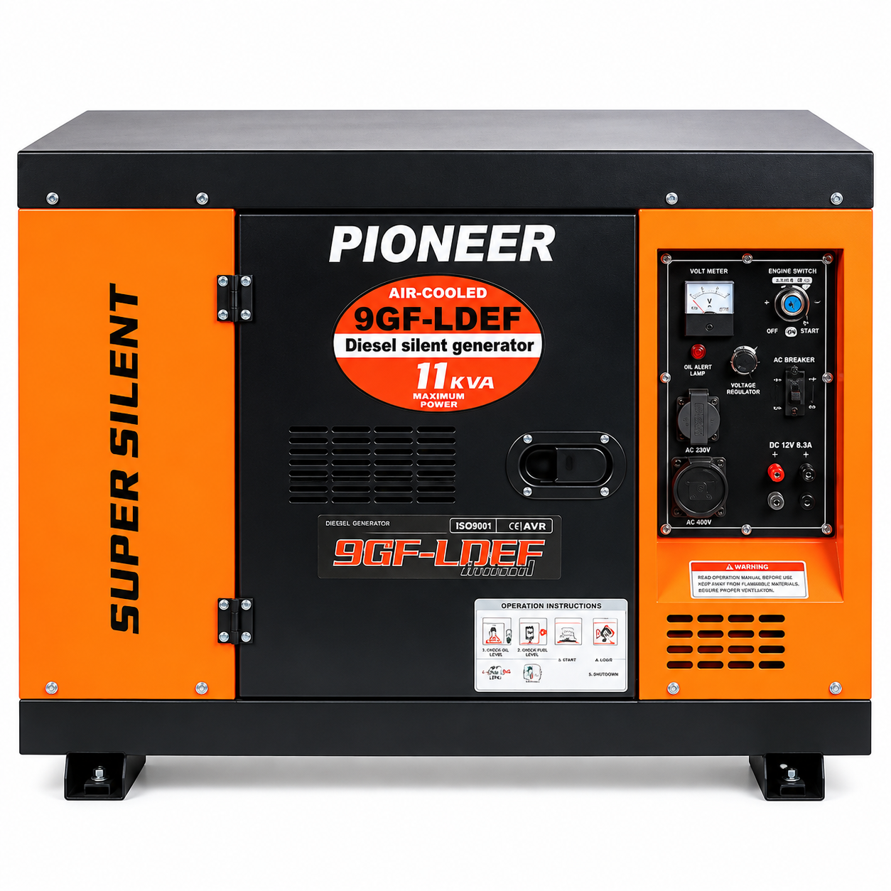 11kVA Pioneer 9GF Silent Diesel Generator (with ATS)