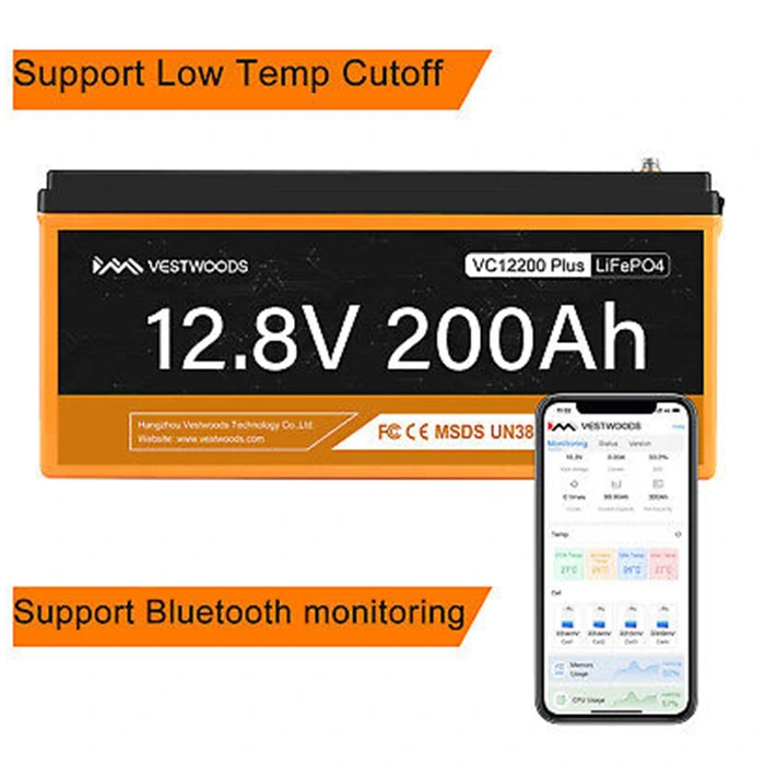 2.56kWh 12.8V 200Ah Vestwoods Lithium Battery – VC12200PLUS (LiFePO₄ Cells) - Image 6