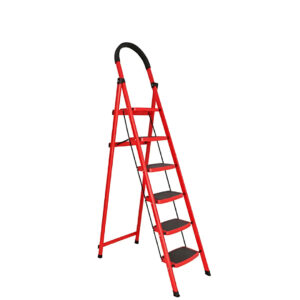 A-Type 6-Step Steel Ladder – Red