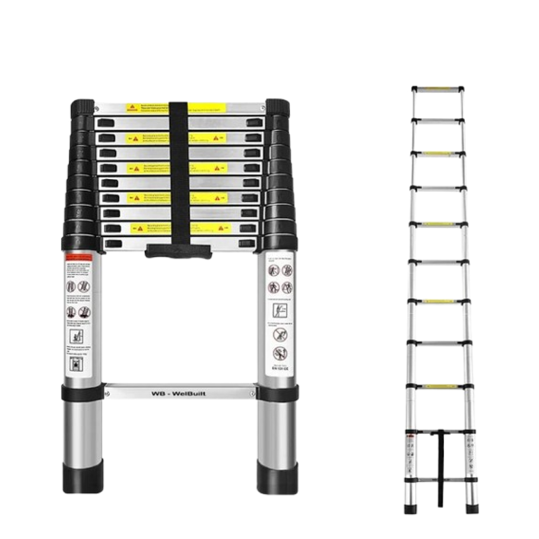 Telescopic Ladder – 4.4m (14.5ft), 150kg Capacity – Toller